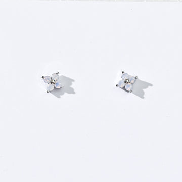 Orkid Studs | Opal Silver