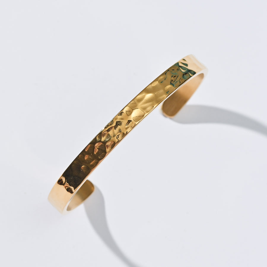 Erin Hammered Cuff Bangle | Gold