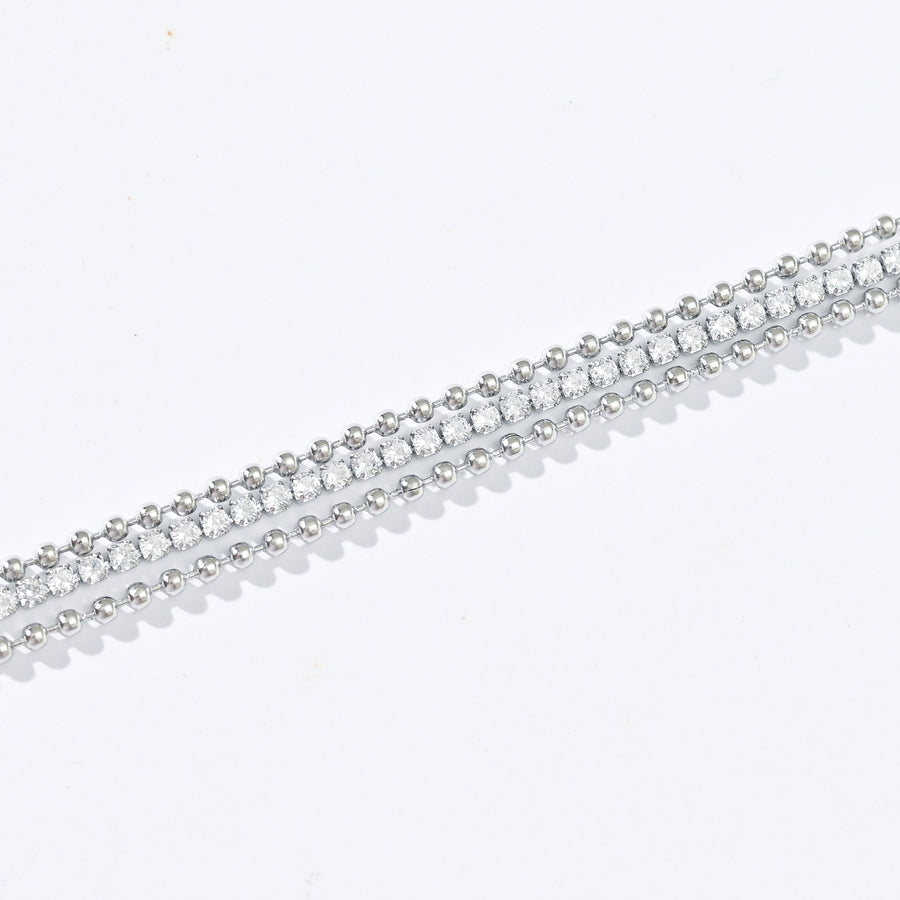 Nat Triple Tennis Bracelet | Silver