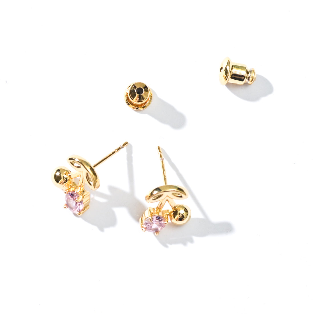Charise Cherry Studs | Gold
