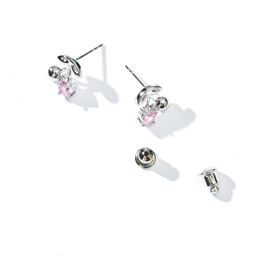 Charise Cherry Studs | Silver