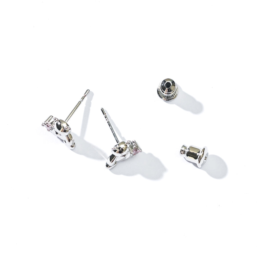 Huggie Bear Studs | Silver