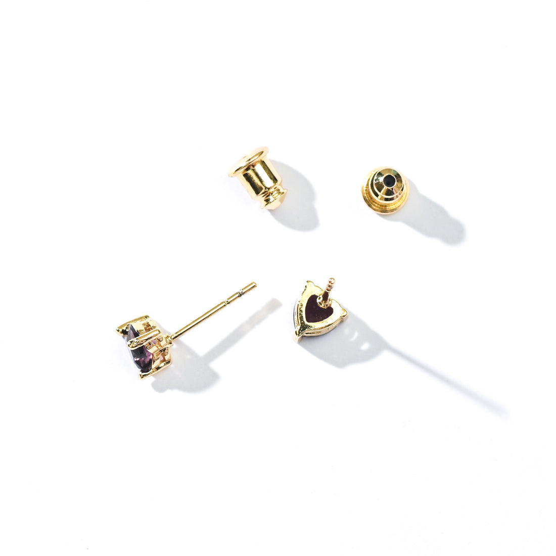 Evie Heart Studs | Gold Plum