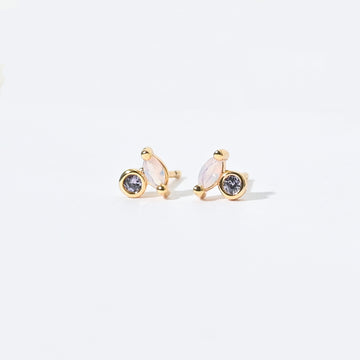 Iman Minimalist Studs | Opal Gold