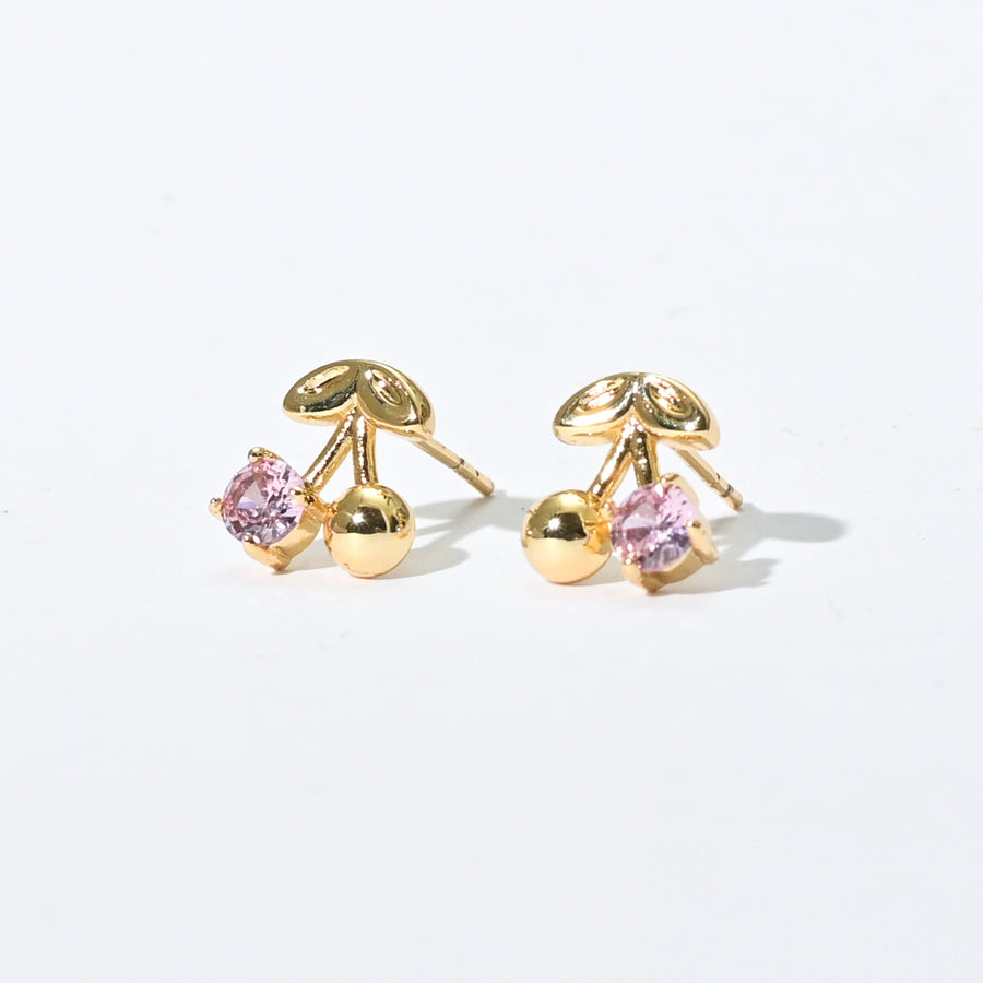 Charise Cherry Studs | Gold