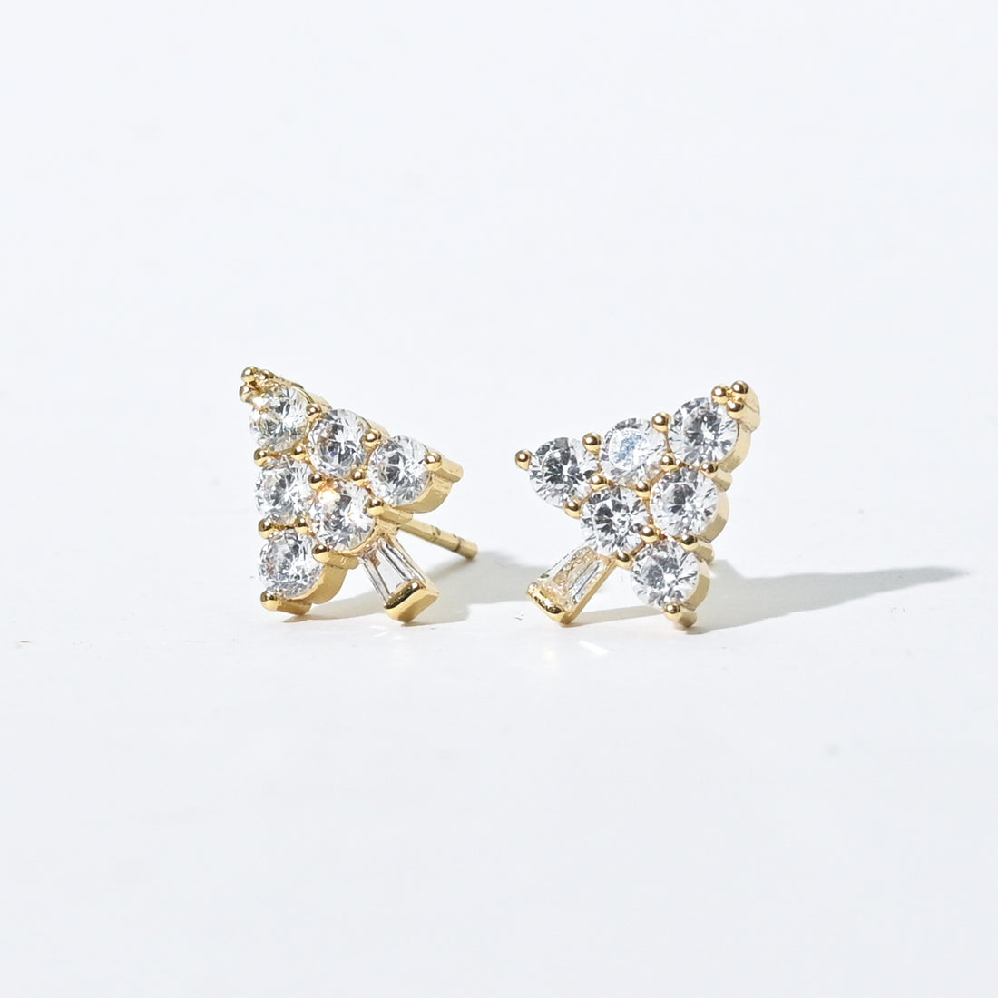 Ebony Tree Studs | Gold White