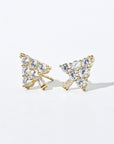Ebony Tree Studs | Gold White
