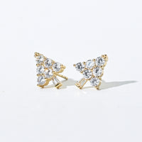 Ebony Tree Studs | Gold White