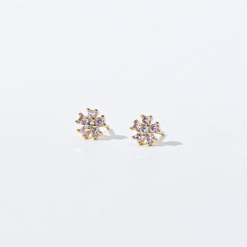 Annalis Pink Flower Studs