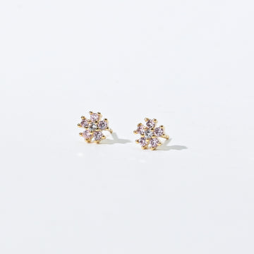 Annalis Pink Flower Studs