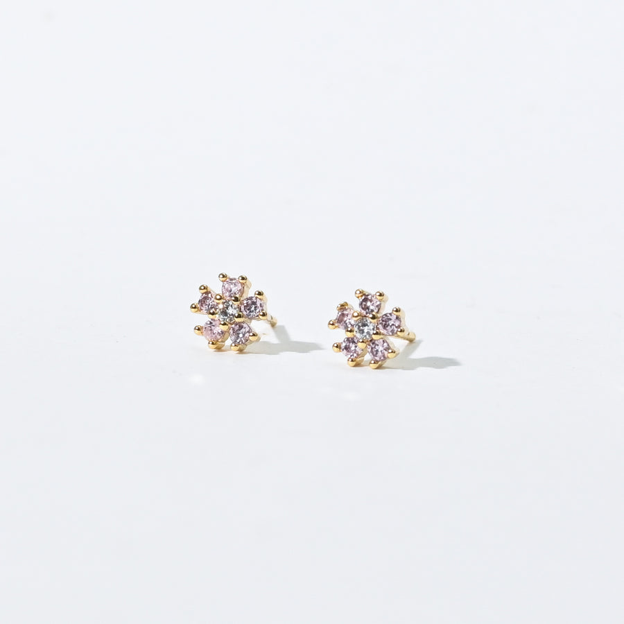 Annalis Pink Flower Studs