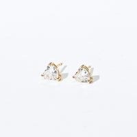 Evie Heart Studs | Gold White
