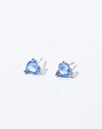 Evie Heart Studs | Silver Blue Denim
