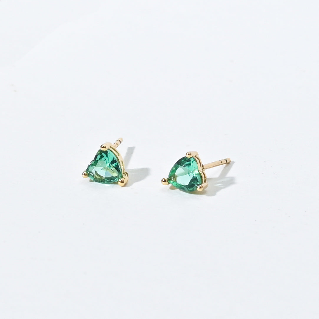 Evie Heart Studs | Gold Pine