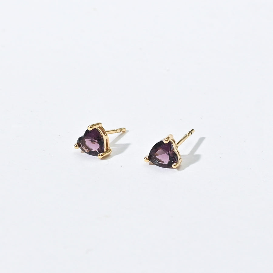 Evie Heart Studs | Gold Plum