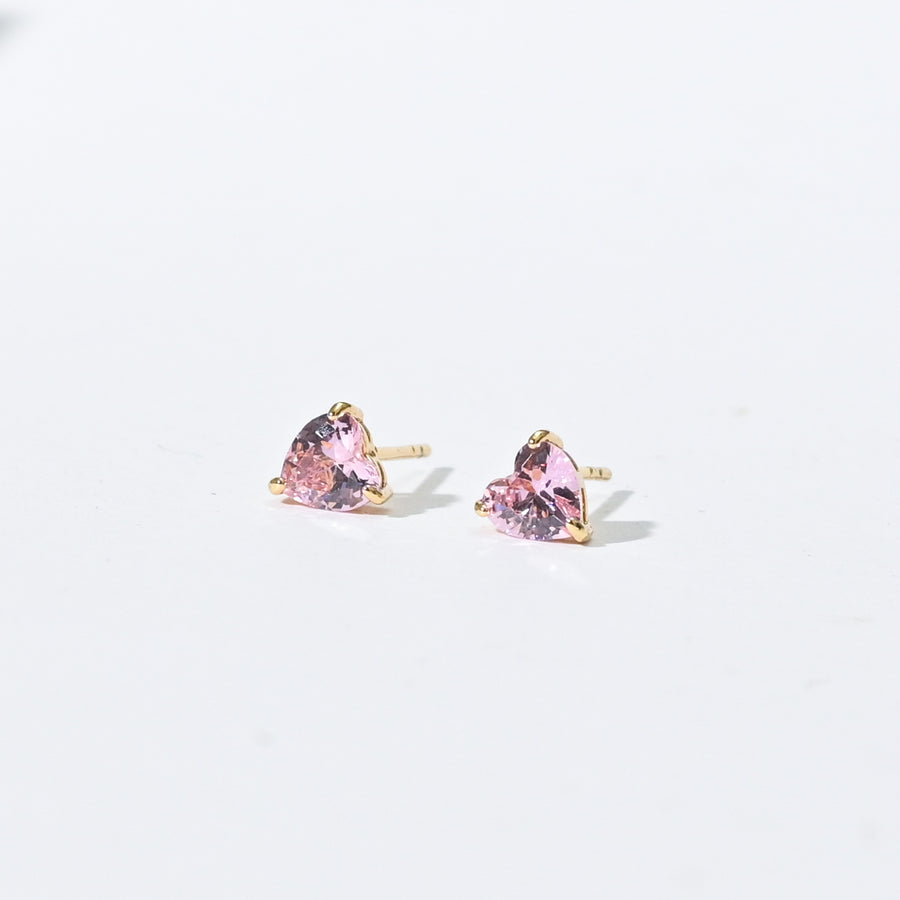 Evie Heart Studs | Gold Taffy