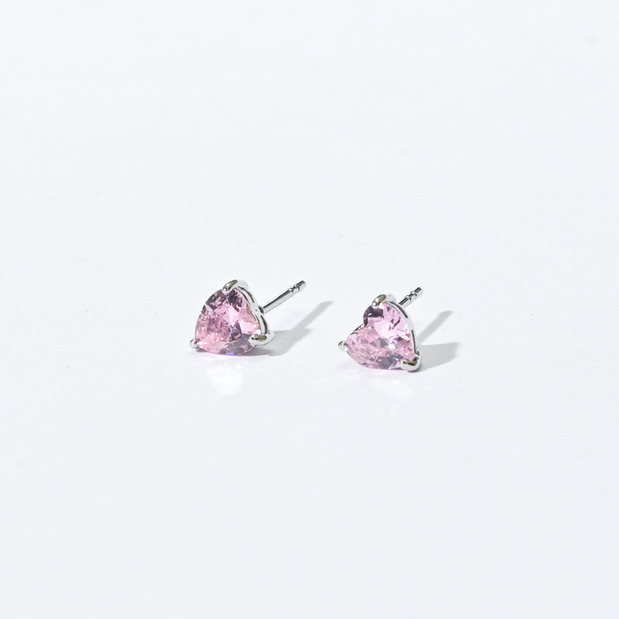 Evie Heart Studs | Silver Taffy