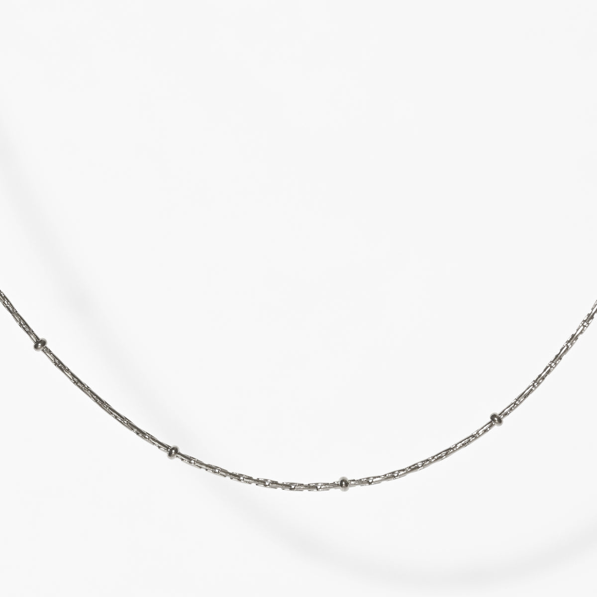 Alba Beaded Chain Necklace | Silver