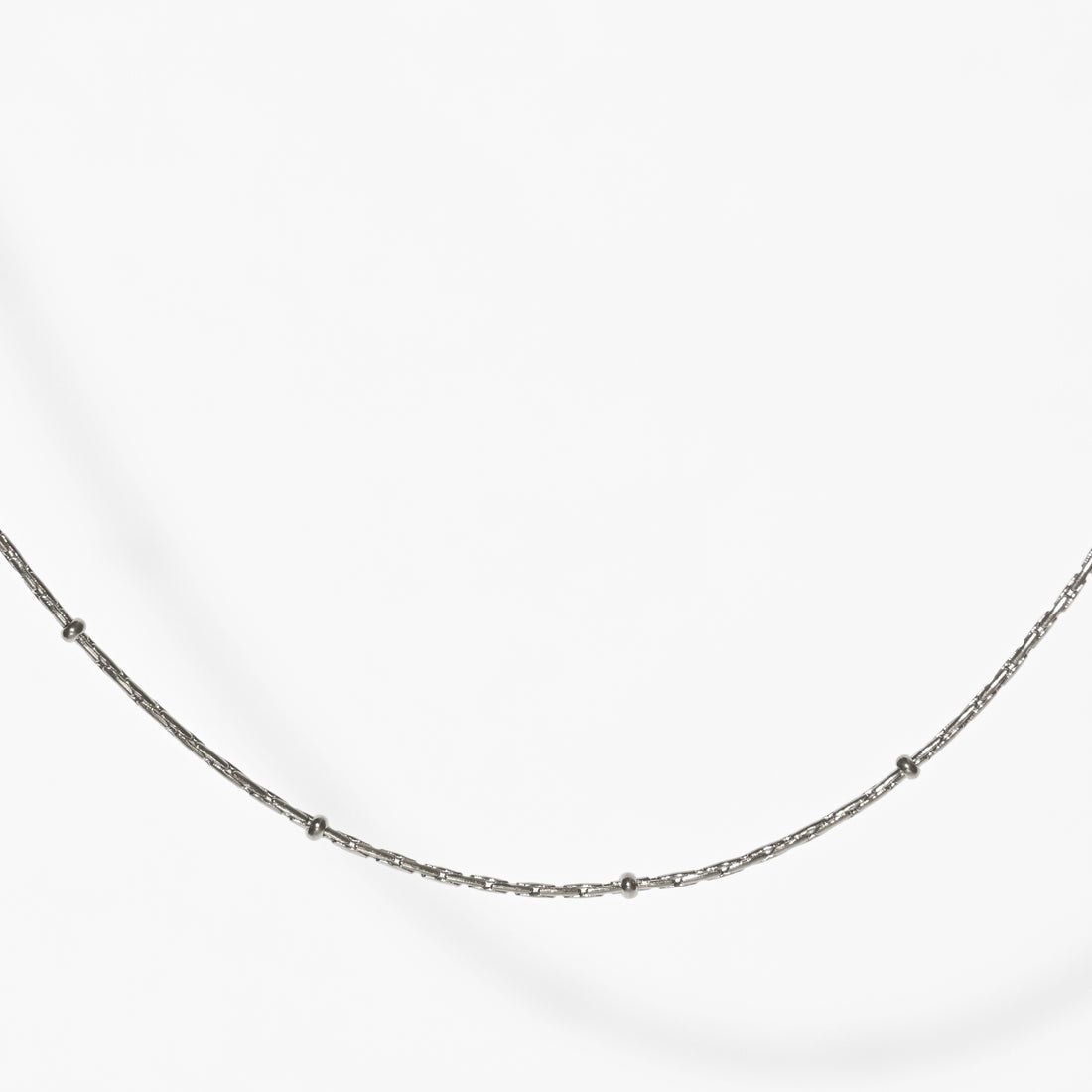 Alba Beaded Chain Necklace | Silver