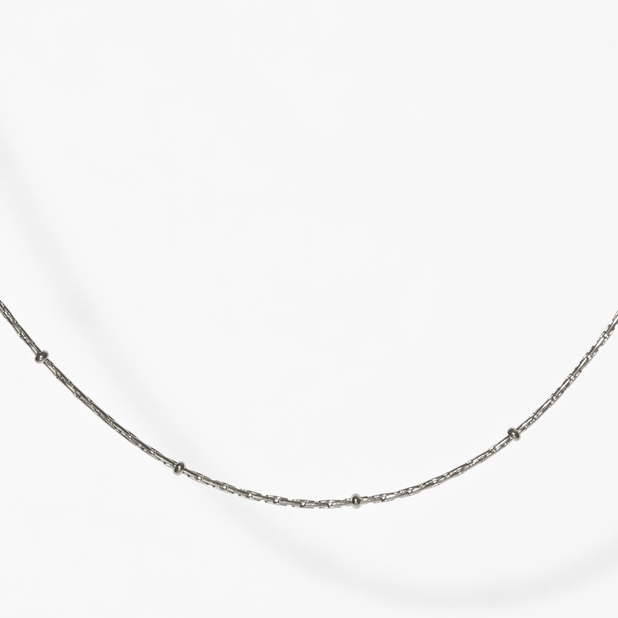 Alba Beaded Chain Necklace | Silver