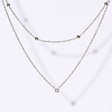 Atlas Layered Necklace | Silver