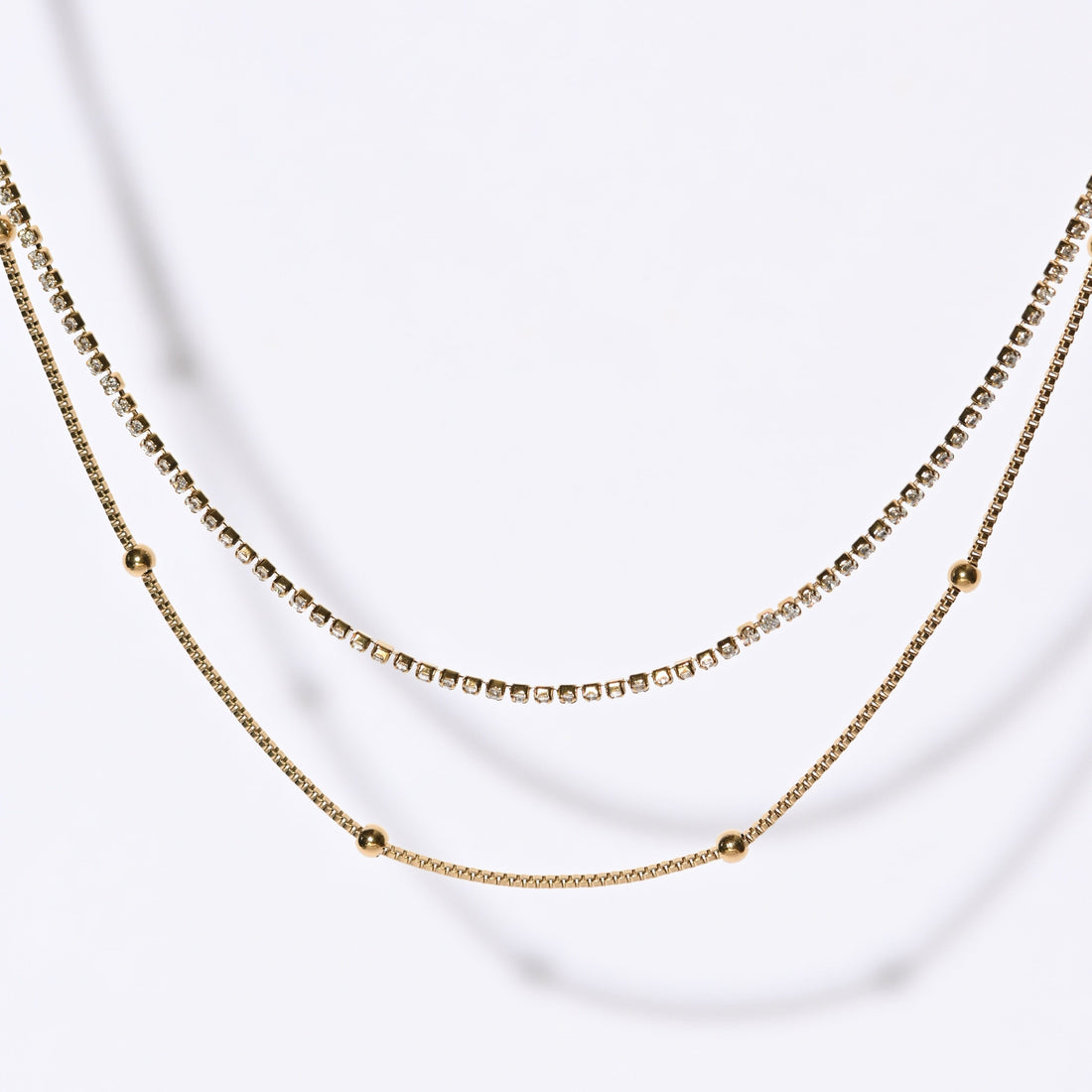 Ava Layered Tennis Necklace | Gold