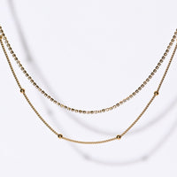 Ava Layered Tennis Necklace | Gold