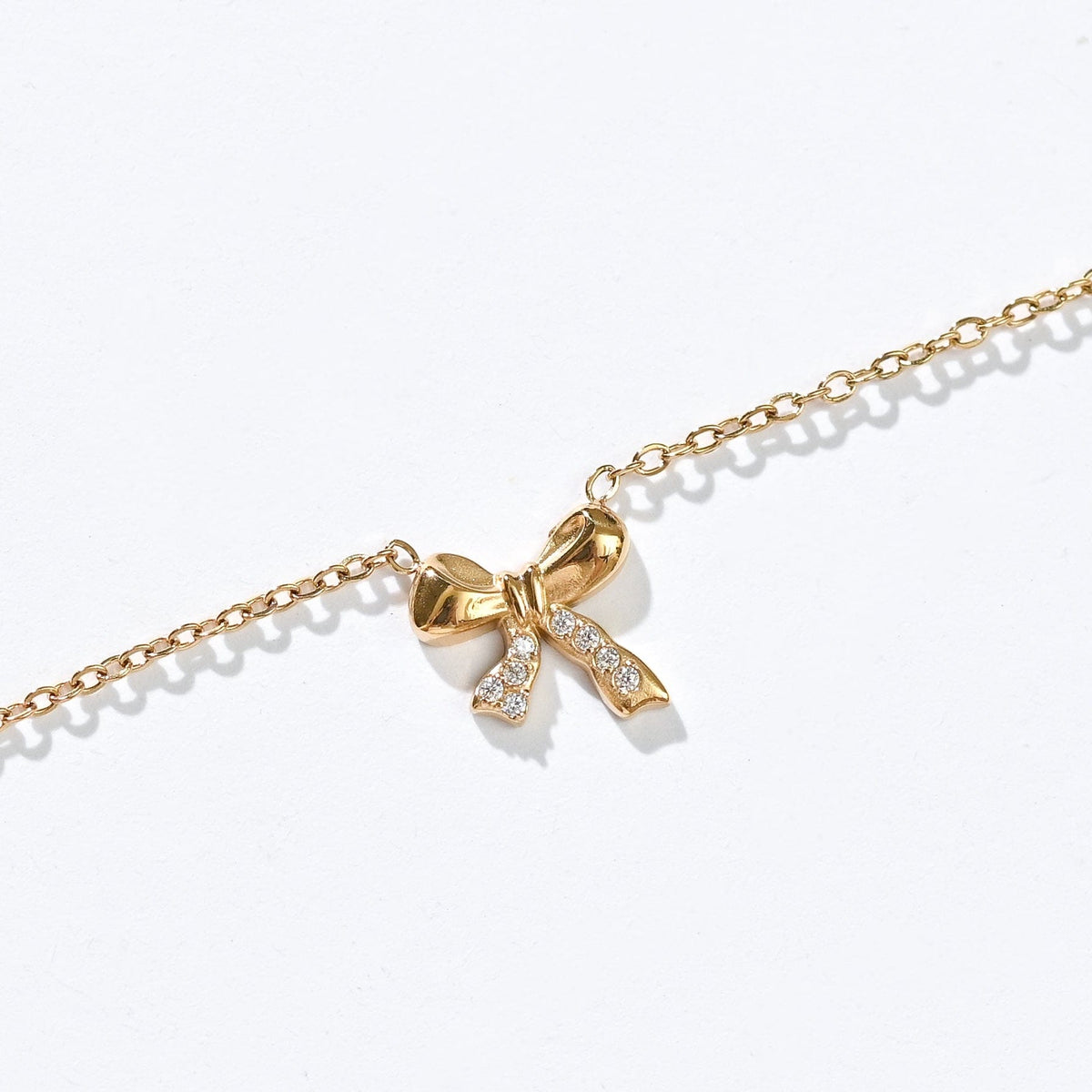 Amy Bow Necklace | Gold