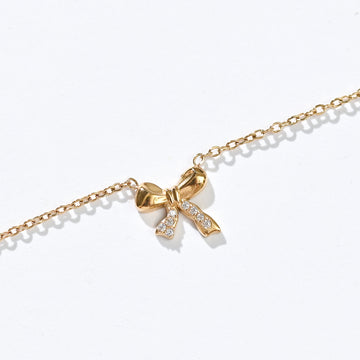 Amy Bow Necklace | Gold