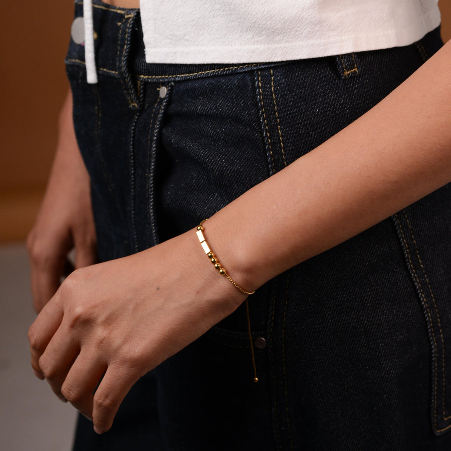 Morse Code Bracelet | Gold