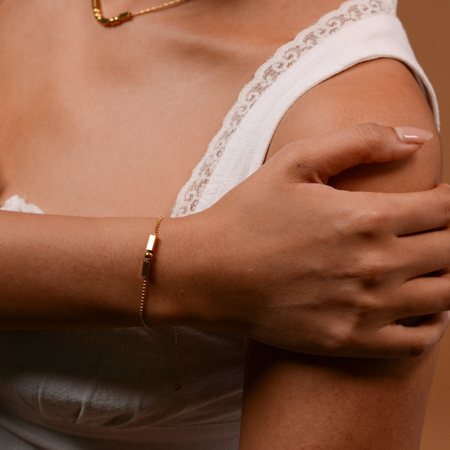 Morse Code Bracelet | Gold