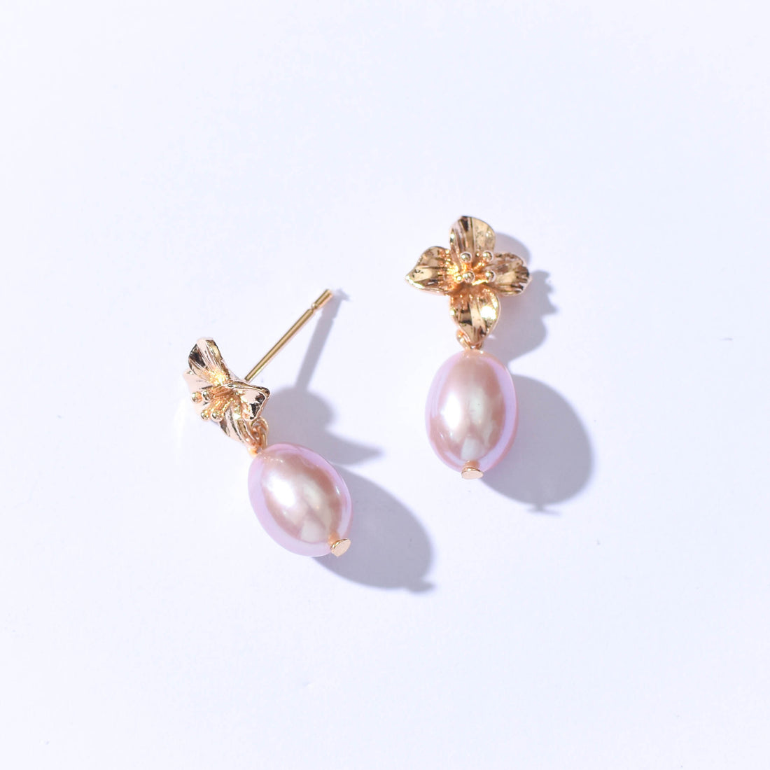 Maria Peach Pearl Dangles