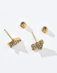 Ebony Tree Studs | Gold Olive