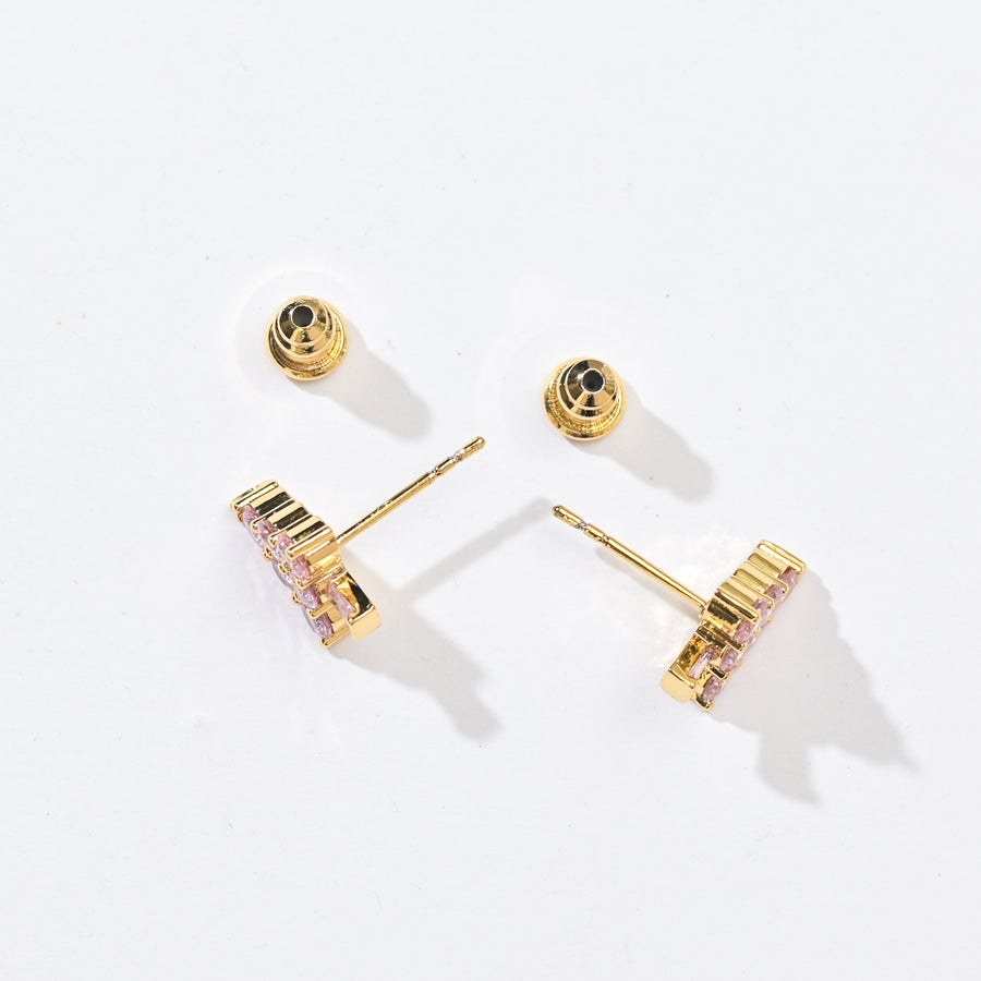 Ebony Tree Studs | Gold Pink