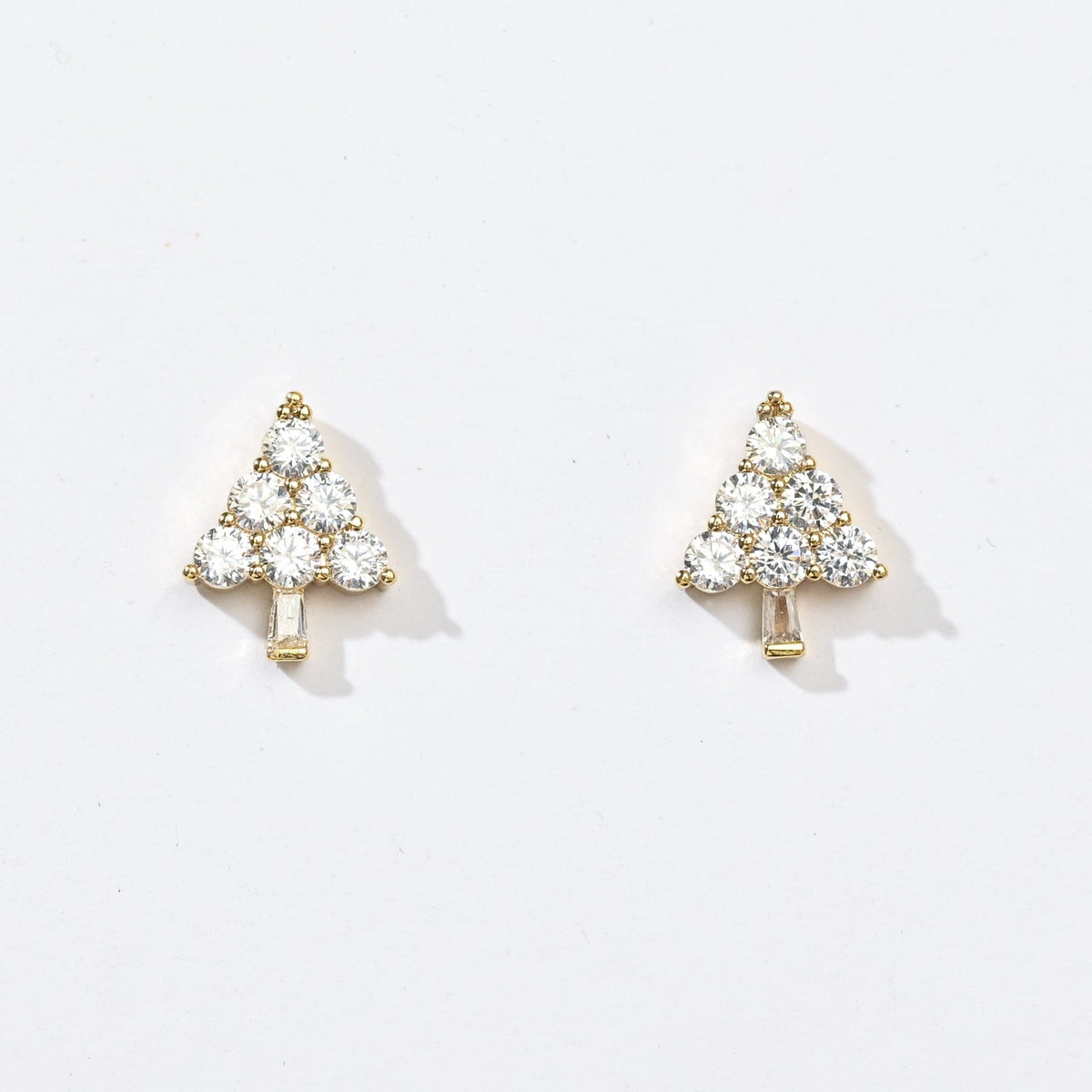 Ebony Tree Studs | Gold White