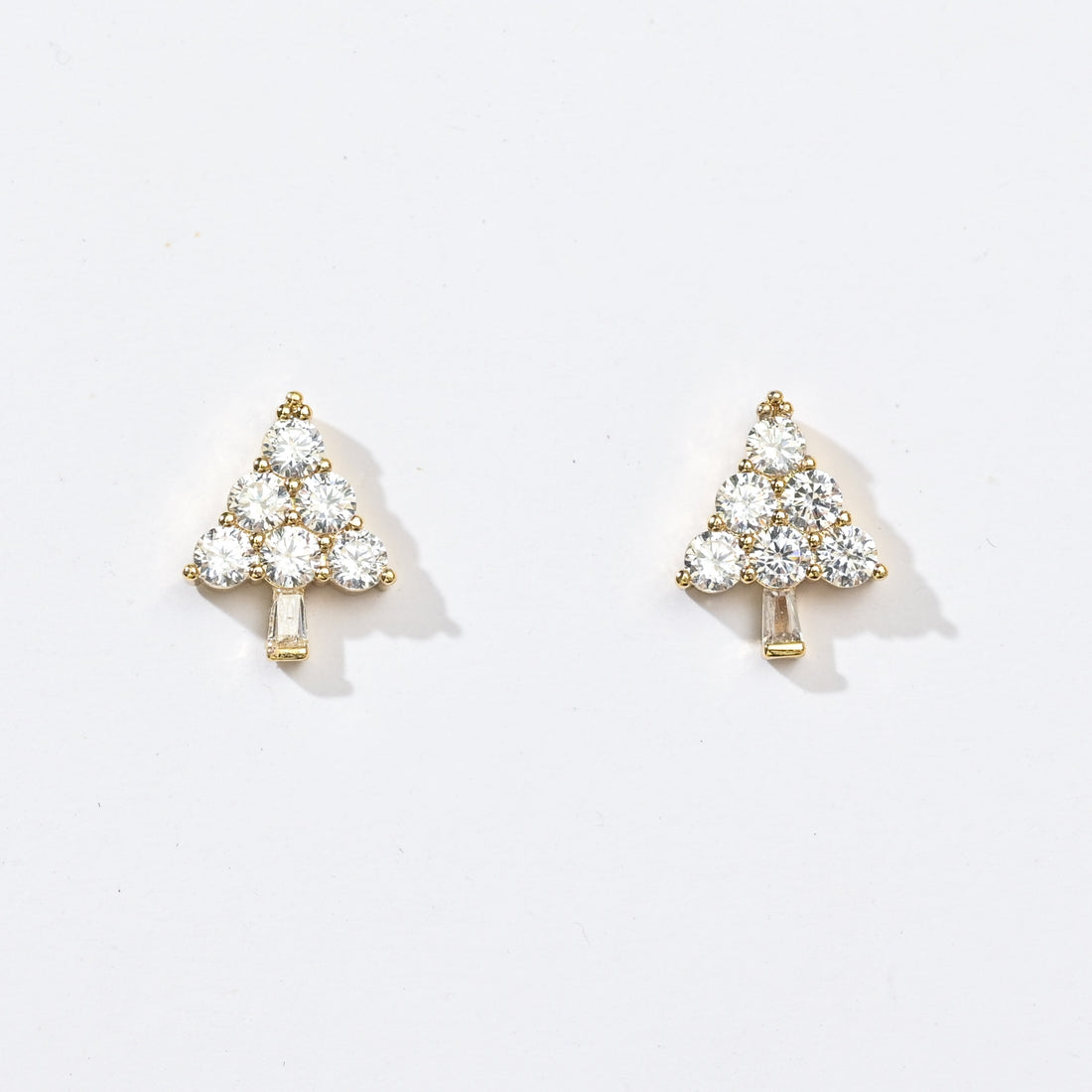 Ebony Tree Studs | Gold White
