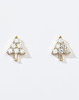 Ebony Tree Studs | Gold White