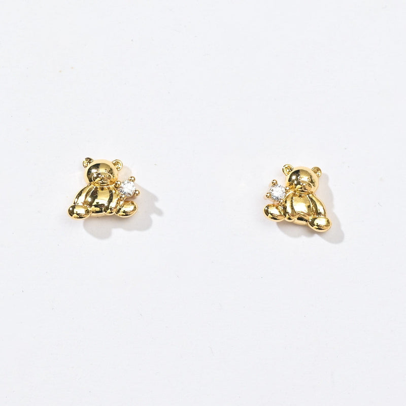 Huggie Bear Studs | Gold