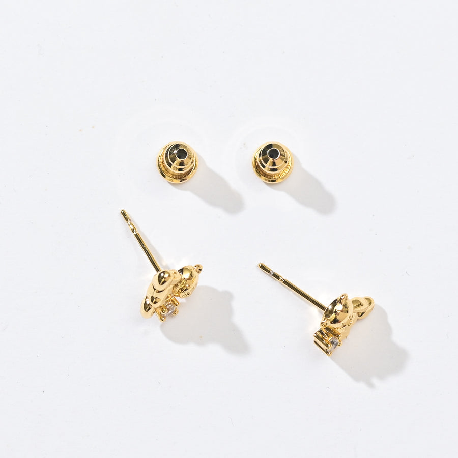 Huggie Bear Studs | Gold