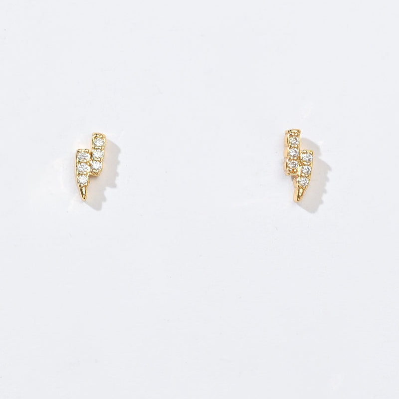 Lightning Bolt Studs | Gold