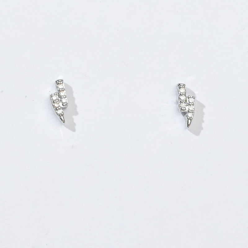 Lightning Bolt Studs | Silver