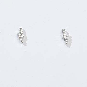 Lightning Bolt Studs | Silver