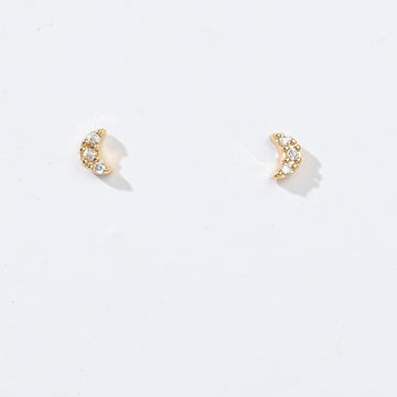 Luna Moon Studs | Gold