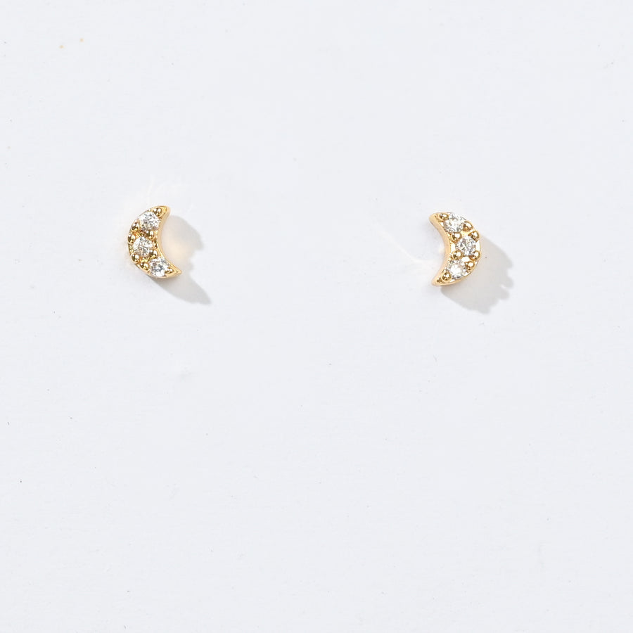 Luna Moon Studs | Gold