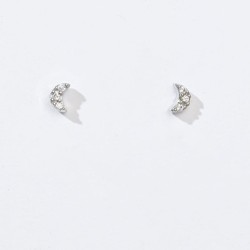 Luna Moon Studs | Silver