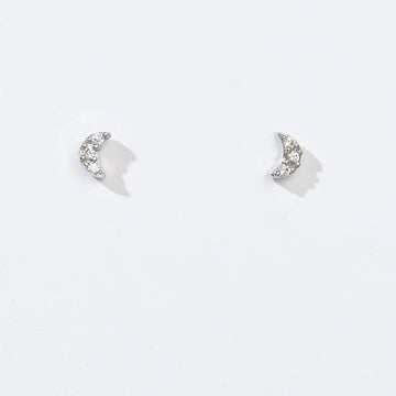 Luna Moon Studs | Silver