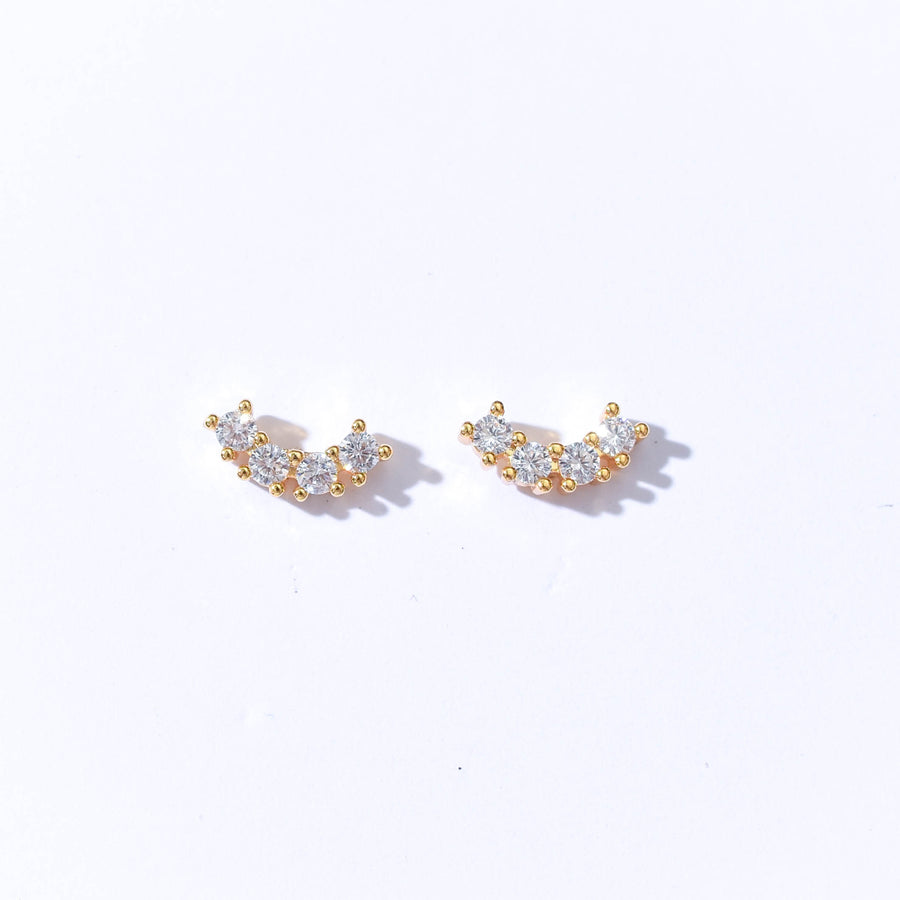 Min Curved Studs | Gold