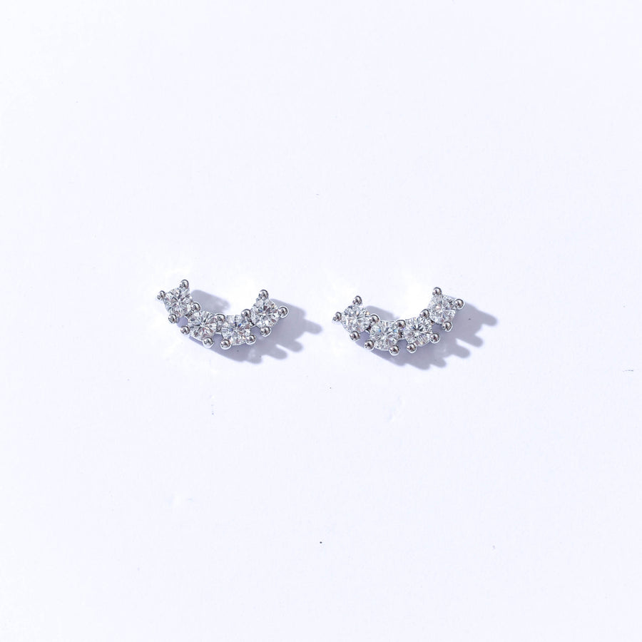 Min Curved Studs | Silver