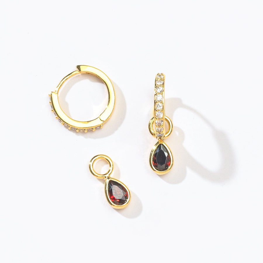 Elle 2-in-1 Hoops with Charms | Mahogany