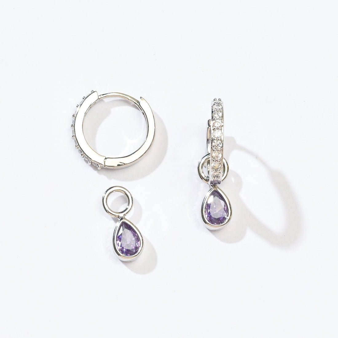 Elle 2-in-1 Hoops with Charms | Almost Amethyst